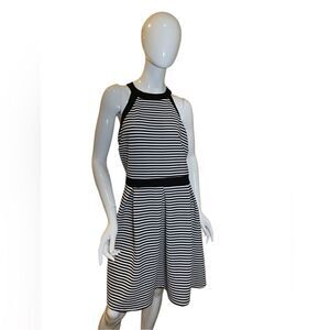 Forever Twenty One Striped Fit Flare Razor Back Black White Dress 3X